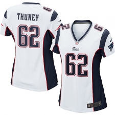 Women's Nike New England Patriots #62 Joe Thuney Game White NFL Jersey