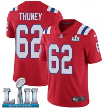 Youth Nike New England Patriots #62 Joe Thuney Red Alternate Vapor Untouchable Limited Player Super Bowl LII NFL Jersey