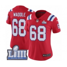 Women's Nike New England Patriots #68 LaAdrian Waddle Red Alternate Vapor Untouchable Limited Player Super Bowl LIII Bound NFL Jersey