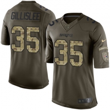 Men's Nike New England Patriots #35 Mike Gillislee Elite Green Salute to Service NFL Jersey