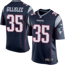 Men's Nike New England Patriots #35 Mike Gillislee Game Navy Blue Team Color NFL Jersey