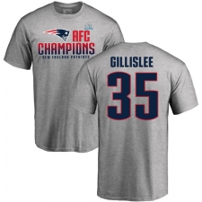 Nike New England Patriots #35 Mike Gillislee Heather Gray 2017 AFC Champions V-Neck T-Shirt