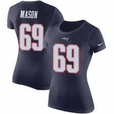 Women's Nike New England Patriots #69 Shaq Mason Navy Blue Rush Pride Name & Number T-Shirt