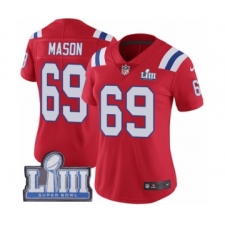 Women's Nike New England Patriots #69 Shaq Mason Red Alternate Vapor Untouchable Limited Player Super Bowl LIII Bound NFL Jersey