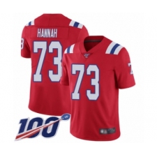Men's New England Patriots #73 John Hannah Red Alternate Vapor Untouchable Limited Player 100th Season Football Jersey