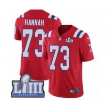 Men's Nike New England Patriots #73 John Hannah Red Alternate Vapor Untouchable Limited Player Super Bowl LIII Bound NFL Jersey
