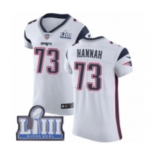 Men's Nike New England Patriots #73 John Hannah White Vapor Untouchable Elite Player Super Bowl LIII Bound NFL Jersey