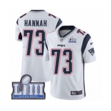 Men's Nike New England Patriots #73 John Hannah White Vapor Untouchable Limited Player Super Bowl LIII Bound NFL Jersey