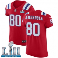 Men's Nike New England Patriots #80 Danny Amendola Red Alternate Vapor Untouchable Elite Player Super Bowl LII NFL Jersey