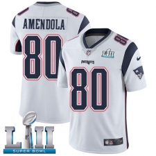 Youth Nike New England Patriots #80 Danny Amendola White Vapor Untouchable Limited Player Super Bowl LII NFL Jersey