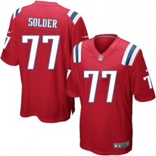 Men's Nike New England Patriots #77 Nate Solder Game Red Alternate NFL Jersey