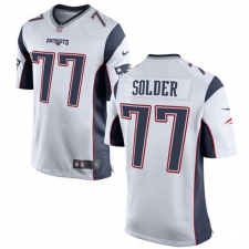 Men's Nike New England Patriots #77 Nate Solder Game White NFL Jersey