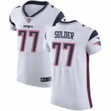 Men's Nike New England Patriots #77 Nate Solder White Vapor Untouchable Elite Player NFL Jersey