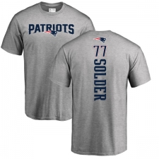 NFL Nike New England Patriots #77 Nate Solder Ash Backer T-Shirt