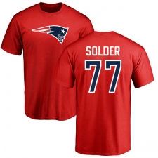 NFL Nike New England Patriots #77 Nate Solder Red Name & Number Logo T-Shirt
