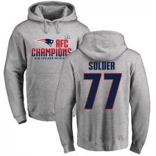 Nike New England Patriots #77 Nate Solder Heather Gray 2017 AFC Champions Pullover Hoodie