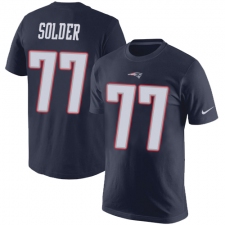 Nike New England Patriots #77 Nate Solder Navy Blue Rush Pride Name & Number T-Shirt