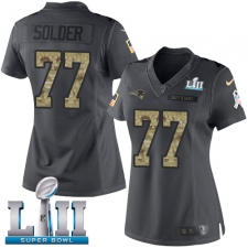 Women's Nike New England Patriots #77 Nate Solder Limited Black 2016 Salute to Service Super Bowl LII NFL Jersey