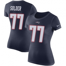 Women's Nike New England Patriots #77 Nate Solder Navy Blue Rush Pride Name & Number T-Shirt