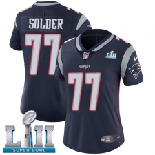 Women's Nike New England Patriots #77 Nate Solder Navy Blue Team Color Vapor Untouchable Limited Player Super Bowl LII NFL Jersey