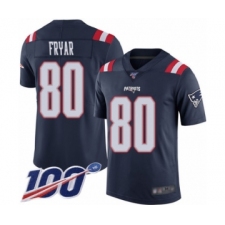 Men's New England Patriots #80 Irving Fryar Limited Navy Blue Rush Vapor Untouchable 100th Season Football Jersey