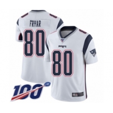 Men's New England Patriots #80 Irving Fryar White Vapor Untouchable Limited Player 100th Season Football Jersey