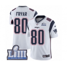 Men's Nike New England Patriots #80 Irving Fryar White Vapor Untouchable Limited Player Super Bowl LIII Bound NFL Jersey