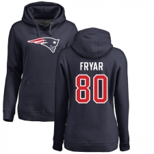 NFL Women's Nike New England Patriots #80 Irving Fryar Navy Blue Name & Number Logo Pullover Hoodie