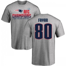 Nike New England Patriots #80 Irving Fryar Heather Gray 2017 AFC Champions V-Neck T-Shirt