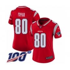 Women's New England Patriots #80 Irving Fryar Limited Red Inverted Legend 100th Season Football Jersey
