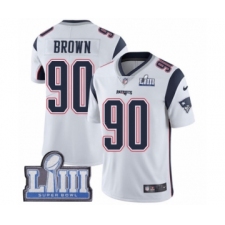Men's Nike New England Patriots #90 Malcom Brown White Vapor Untouchable Limited Player Super Bowl LIII Bound NFL Jersey