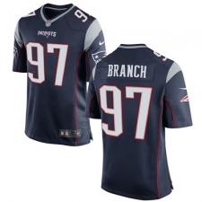 Men's Nike New England Patriots #97 Alan Branch Game Navy Blue Team Color NFL Jersey