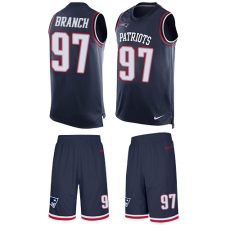 Men's Nike New England Patriots #97 Alan Branch Limited Navy Blue Tank Top Suit NFL Jersey