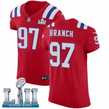 Men's Nike New England Patriots #97 Alan Branch Red Alternate Vapor Untouchable Elite Player Super Bowl LII NFL Jersey