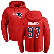 NFL Nike New England Patriots #97 Alan Branch Red Name & Number Logo Pullover Hoodie