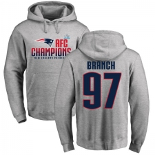 Nike New England Patriots #97 Alan Branch Heather Gray 2017 AFC Champions Pullover Hoodie