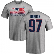 Nike New England Patriots #97 Alan Branch Heather Gray 2017 AFC Champions V-Neck T-Shirt