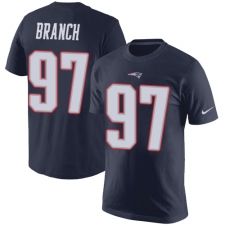 Nike New England Patriots #97 Alan Branch Navy Blue Rush Pride Name & Number T-Shirt