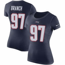 Women's Nike New England Patriots #97 Alan Branch Navy Blue Rush Pride Name & Number T-Shirt