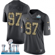 Youth Nike New England Patriots #97 Alan Branch Limited Black 2016 Salute to Service Super Bowl LII NFL Jersey