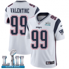 Men's Nike New England Patriots #99 Vincent Valentine White Vapor Untouchable Limited Player Super Bowl LII NFL Jersey