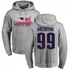 Nike New England Patriots #99 Vincent Valentine Heather Gray 2017 AFC Champions Pullover Hoodie