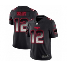 Men New England Patriots #12 Tom Brady Black Smoke Fashion Limited Jersey