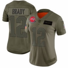 Women's New England Patriots #12 Tom Brady Limited Camo 2019 Salute to Service Football Jersey