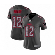 Women's New England Patriots #12 Tom Brady Limited Gray Static Fashion Football Jersey