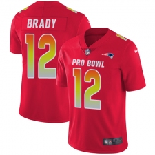Women's Nike New England Patriots #12 Tom Brady Limited Red 2018 Pro Bowl NFL Jersey