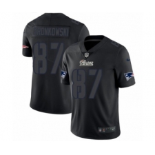 Men's Nike New England Patriots #87 Rob Gronkowski Limited Black Rush Impact NFL Jersey