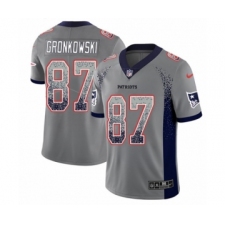 Men's Nike New England Patriots #87 Rob Gronkowski Limited Gray Rush Drift Fashion NFL Jersey