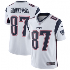 Men's Nike New England Patriots #87 Rob Gronkowski White Vapor Untouchable Limited Player NFL Jersey
