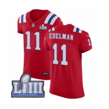 Men's Nike New England Patriots #11 Julian Edelman Red Alternate Vapor Untouchable Elite Player Super Bowl LIII Bound NFL Jersey